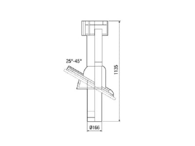 Dimensional drawing 2 Maico DF 160 S Cowl for roof mounted fan