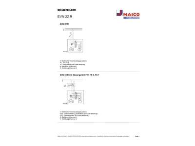 Schaltbild Maico EVN 22 R Fensterventilator 225mm  elektrisch