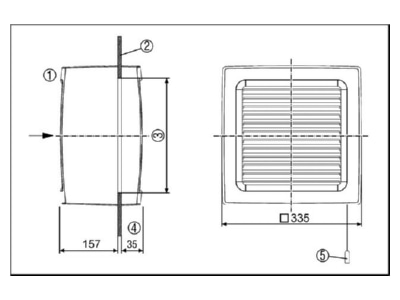 Mazeichnung Maico EVN 22 R Fensterventilator 225mm  elektrisch