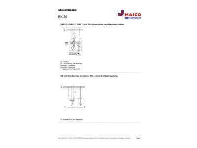 Circuit diagram Maico BK 20 Faade louver