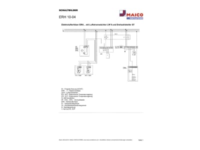 Circuit diagram Maico ERH 10 04 Electrical air heater for vent  systems