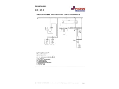 Circuit diagram Maico ERH 25 2 Duct heater  electric 250x331mm 250mm