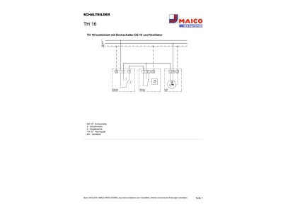 Circuit diagram Maico TH 16 Thermostat 0   50 C