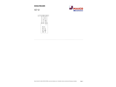 Circuit diagram Maico VZ 12 Timer relay 0   720s AC 230V