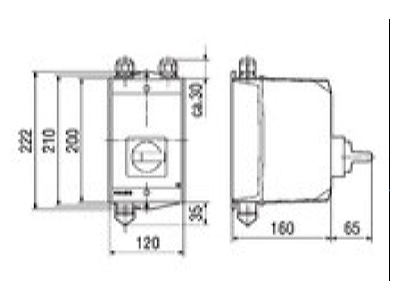 Dimensional drawing Maico MVS 6 Motor protection circuit breaker 6 3A