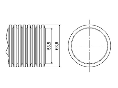 Dimensional drawing Maico MF F63 Plastic hose  uninsulated with spiral