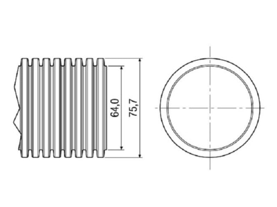 Dimensional drawing Maico MF F75 Plastic hose  uninsulated with spiral