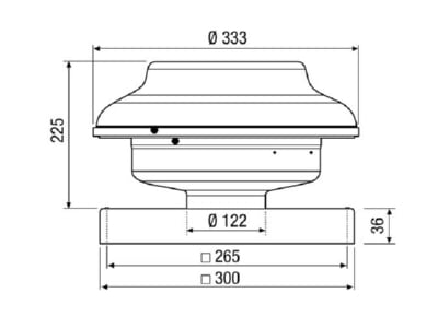 Mazeichnung Maico EHD 12 Radial Dachventilator DN 125