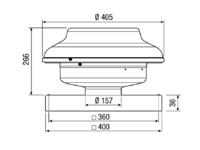 Mazeichnung Maico EHD 16 Radial Dachventilator DN 160