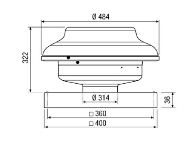 Mazeichnung Maico EHD 31 Radial Dachventilator DN 315