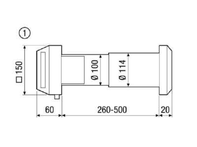 Dimensional drawing Maico ALD 10 Ventilation valve