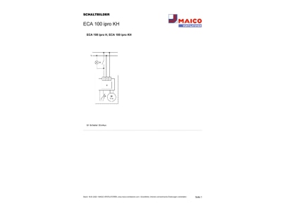 Circuit diagram Maico ECA 100 ipro KH Small room ventilator surface mounted
