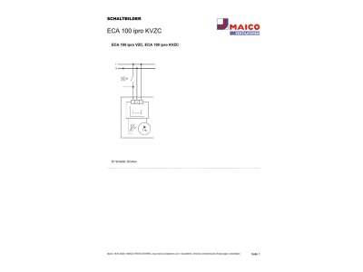 Circuit diagram Maico ECA 100 ipro KVZC Small room ventilator surface mounted
