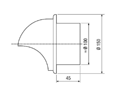 Dimensional drawing Maico LH V2A 10 Accessory for ventilator