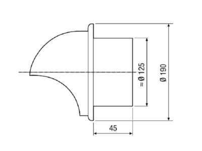 Dimensional drawing Maico LH V2A 12 Accessory for ventilator