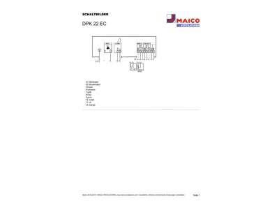 Schaltbild Maico DPK 22 EC Kanalventilator EC Motor 1Ph 500x250