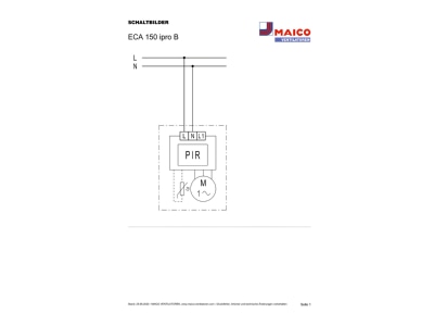 Circuit diagram Maico ECA 150 ipro B Small room ventilator surface mounted
