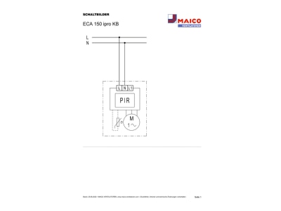 Circuit diagram Maico ECA 150 ipro KB Small room ventilator surface mounted
