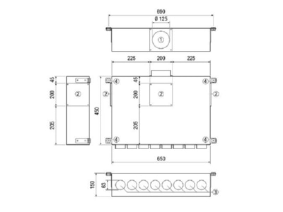 Dimensional drawing Maico MF BV63 125 8 Accessory for ventilator