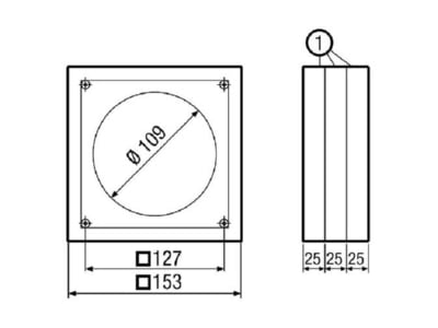 Dimensional drawing Maico ECA DR Ventilator mounting material plastic