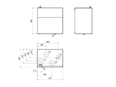 Dimensional drawing Maico WR 310 Central air supply and  exhaust device