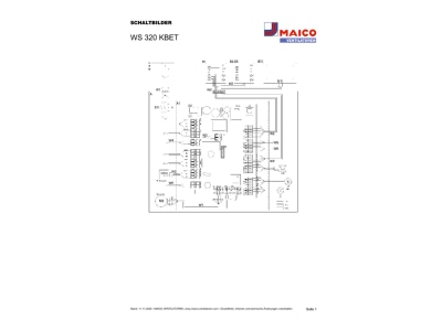 Circuit diagram Maico WS 320 KBET Central air supply and  exhaust device
