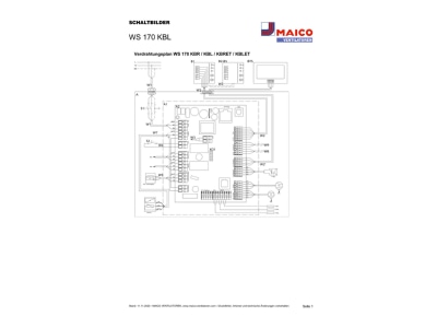 Circuit diagram Maico WS 170 KBL Central air supply and  exhaust device
