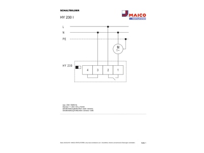 Schaltbild Maico HY 230 I Hygrostat