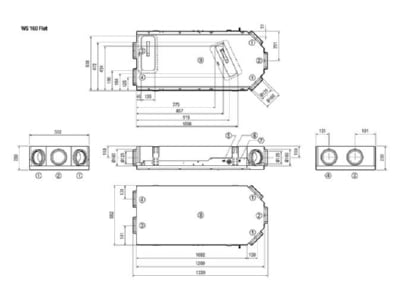Mazeichnung Maico WS 160 Flat KET Raumluft System m Vorheizregister