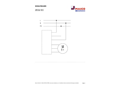 Circuit diagram Maico ZEG2 EC Central air supply and  exhaust device
