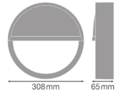 Mazeichnung LEDVANCE SF BLKH EYELID300 BK Abdeckring