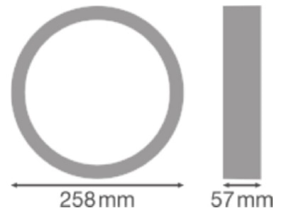 Mazeichnung LEDVANCE SF BLKH RING 250 BK Abdeckring