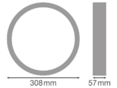 Mazeichnung LEDVANCE SF BLKH RING 300 BK Abdeckring