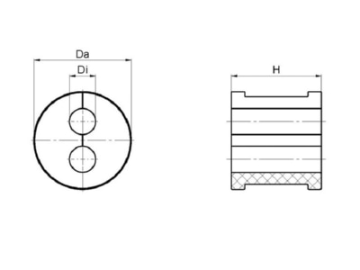 Dimensional drawing 2 Jacob F311 9005 26 Grommet 6mm