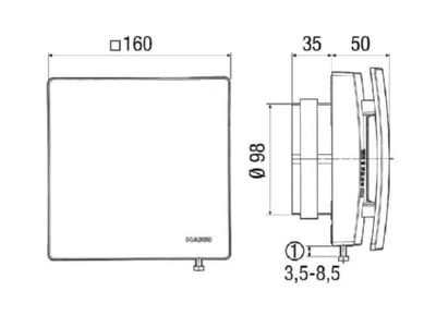 Dimensional drawing Maico AE 10 1 Faade louver