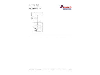 Circuit diagram Maico DZD 40 4 B Ex t Ex proof ventilator
