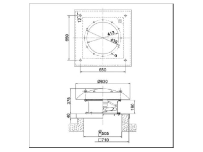 Dimensional drawing Maico DZD 40 4 B Ex t Ex proof ventilator