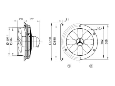 Dimensional drawing Maico DZS 50 6 B Ex t Ex proof ventilator