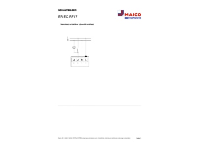 Circuit diagram Maico ER EC RF17 Ventilator for in house bathrooms