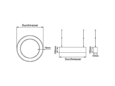 Mazeichnung Brumberg 13621183 LED Pendel Ringleuchte direkt 3000K