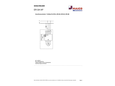 Circuit diagram Maico ER GH AP Surface mounted housing 1 gang white
