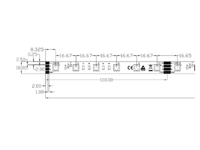 Dimensional drawing Barthelme 50415331 Light ribbon  hose  strip 24V RGB