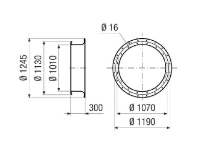 Dimensional drawing Maico ADI 100 for ventilator