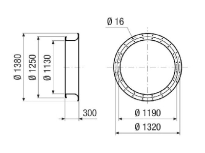 Dimensional drawing Maico ADI 112 for ventilator
