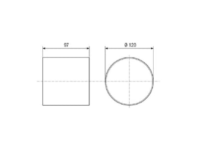 Dimensional drawing 1 Maico ERV 120 Small room ventilator tube 195m  h
