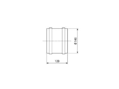 Dimensional drawing 2 Maico ERV 120 Small room ventilator tube 195m  h