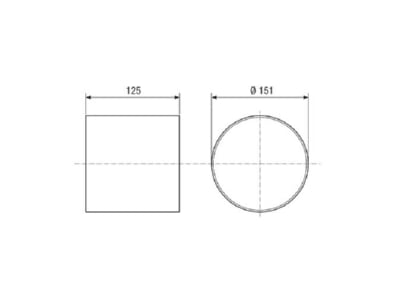 Dimensional drawing Maico ERV 150 Small room ventilator tube 366m  h