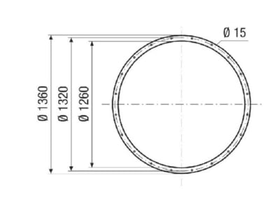 Dimensional drawing Maico GFI 125 for ventilator