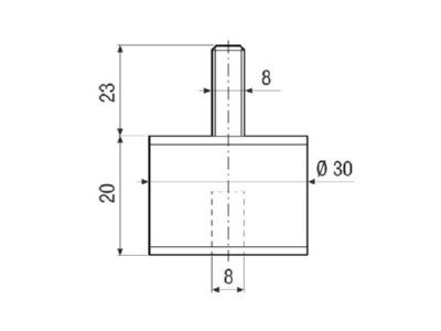 Dimensional drawing Maico GPI 21 45 for ventilator