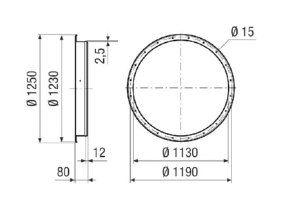 Dimensional drawing Maico GSI 112 for ventilator